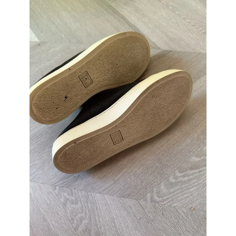 Frye Zipper Zip Lena Leather Mule Sneakers Black Slip On Shoes Slides Women's 6